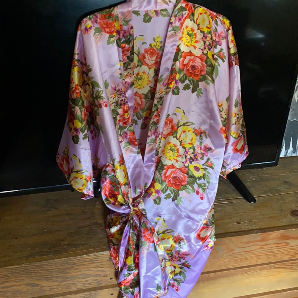 Silky robe
